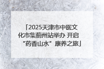 2025天津市中医文化市集蓟州站举办 开启“药香山水”康养之旅