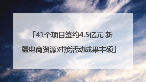 41个项目签约4.5亿元 新疆电商资源对接活动成果丰硕