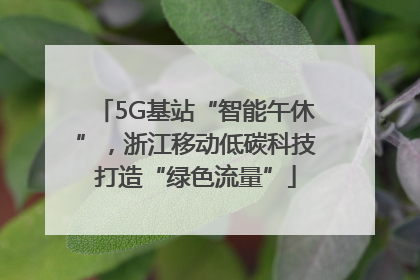 5G基站“智能午休”，浙江移动低碳科技打造“绿色流量”
